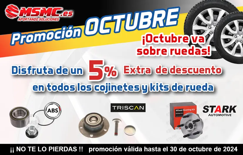 ¡Octubre va sobre ruedas en MSMC! Dto. extra 5% kits de ruedas